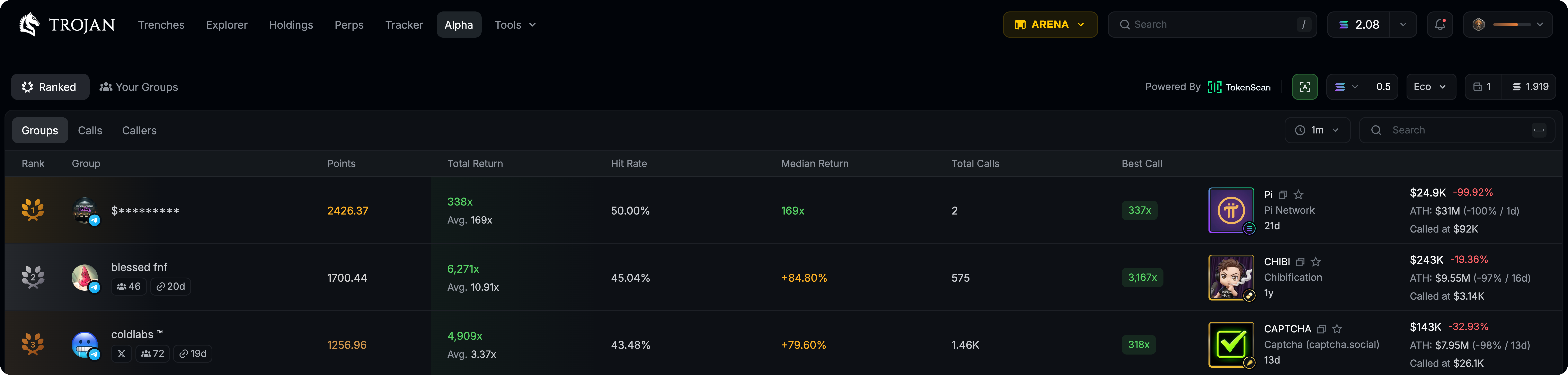 a slice of the Trojan Ranked screen